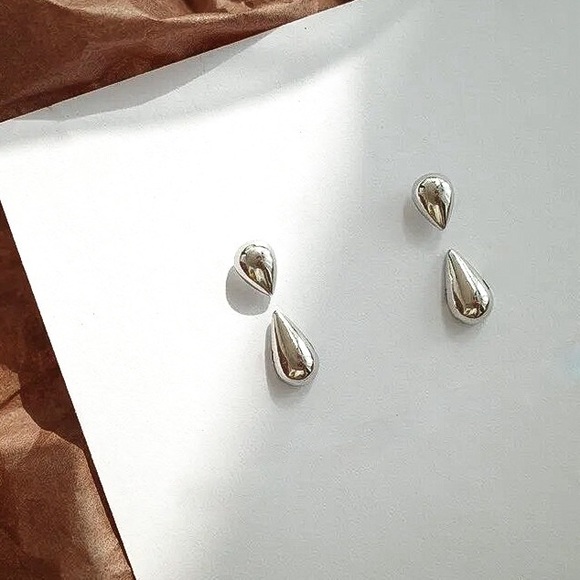 Any 4/$25! Silver Teardrop Studs w/Jacket Backs - Picture 5 of 8